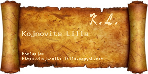 Kojnovits Lilla névjegykártya